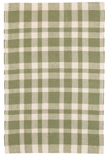 Tattersall Sage Handwoven Cotton Rug Rugs 