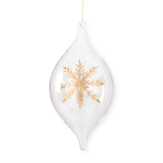 Teardrop Etched Glass Ornament- 7.75" Objects & Accents 