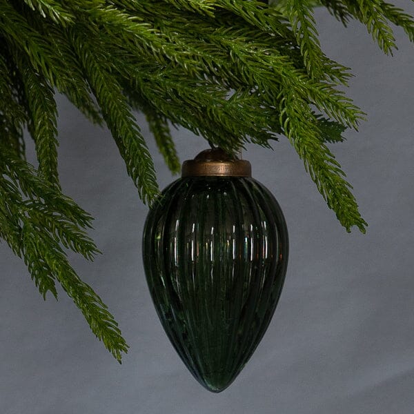 Teardrop Green Glass Ornament Objects & Accents 