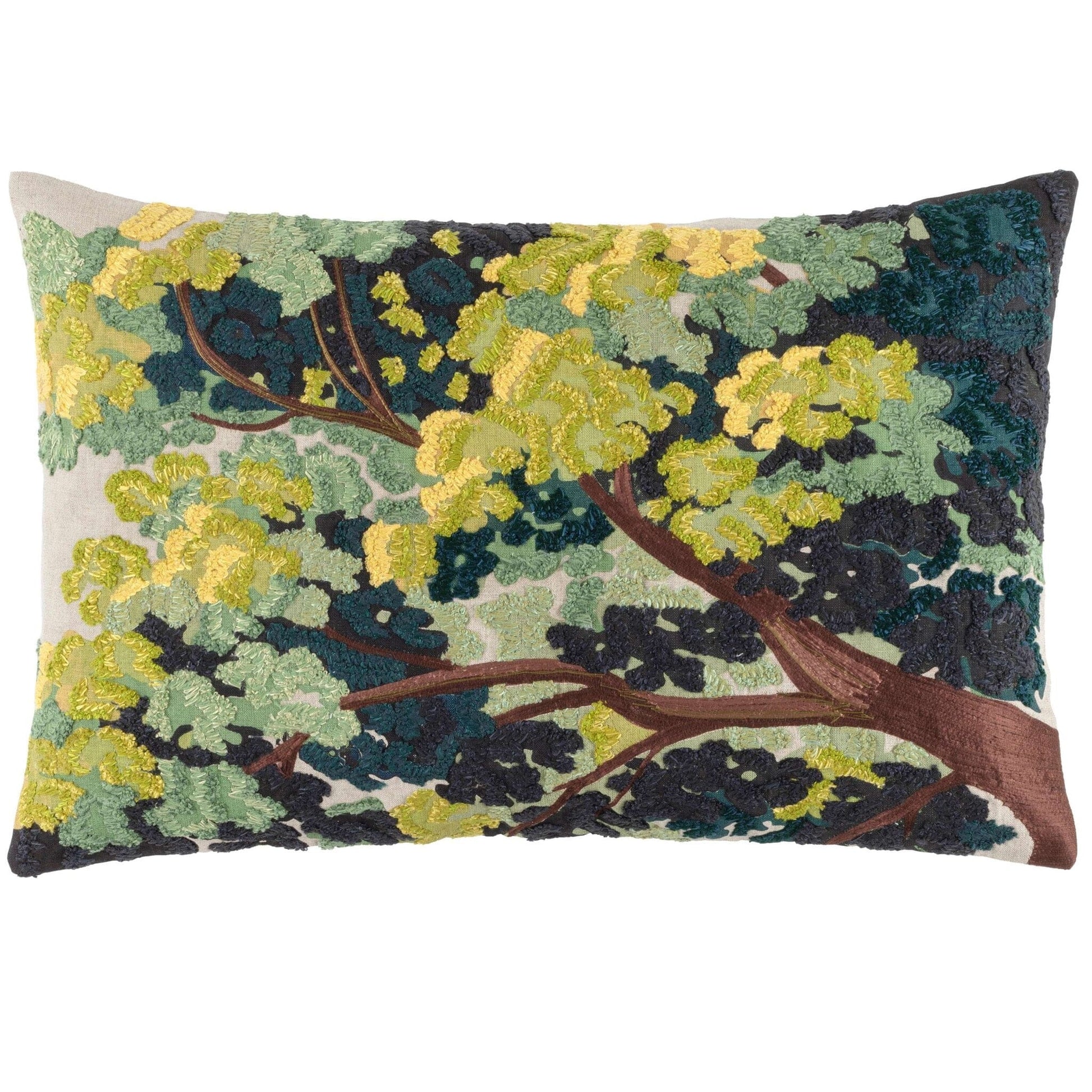 Terra Embroidered Green Decorative Pillow Pillow 
