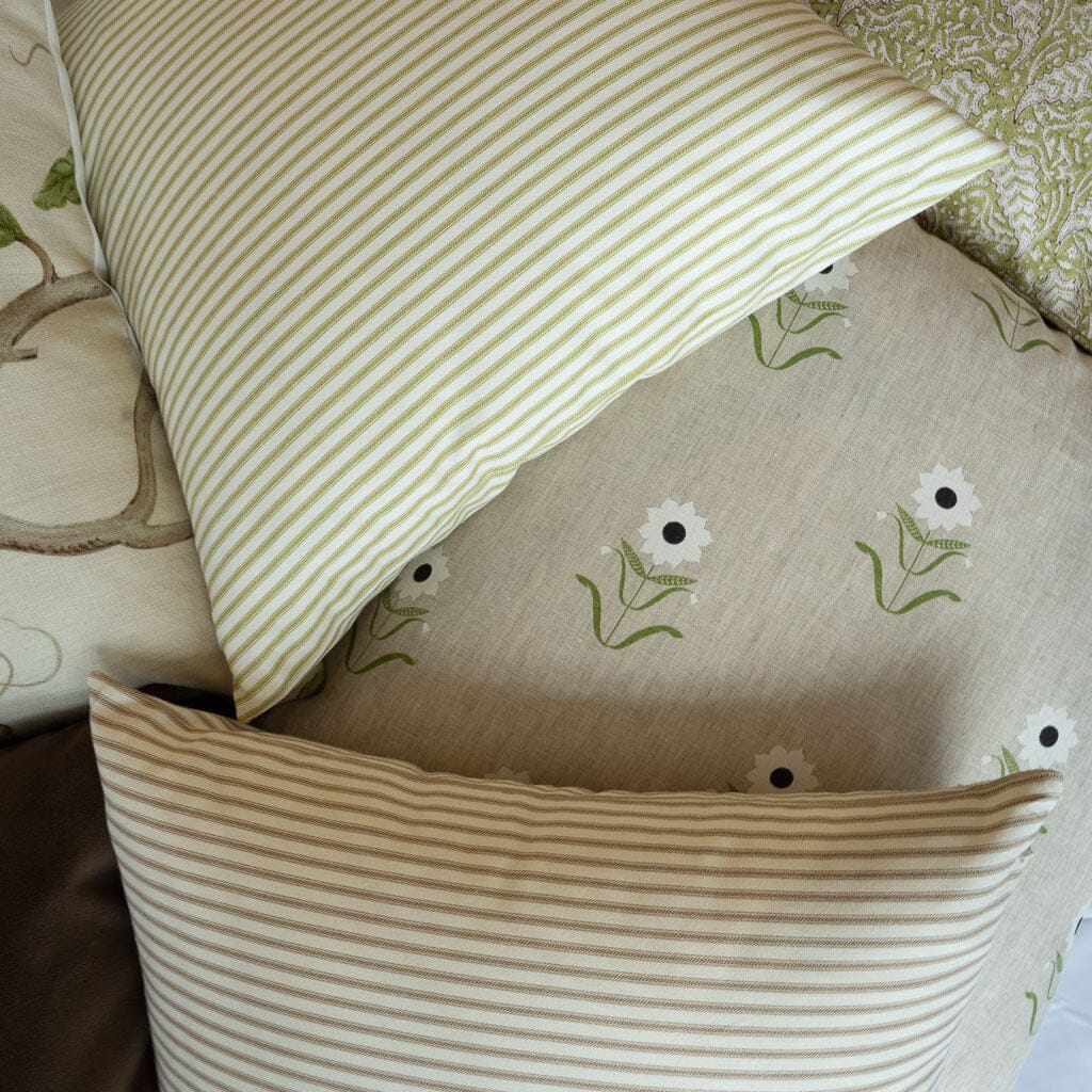 Ticking Stripe Pillow Grass Rainsford Company