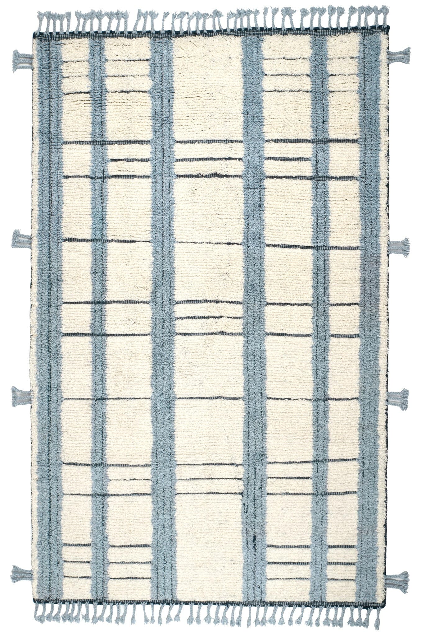 Tory Pewter Blue Hand Knotted Wool Rug Rugs 