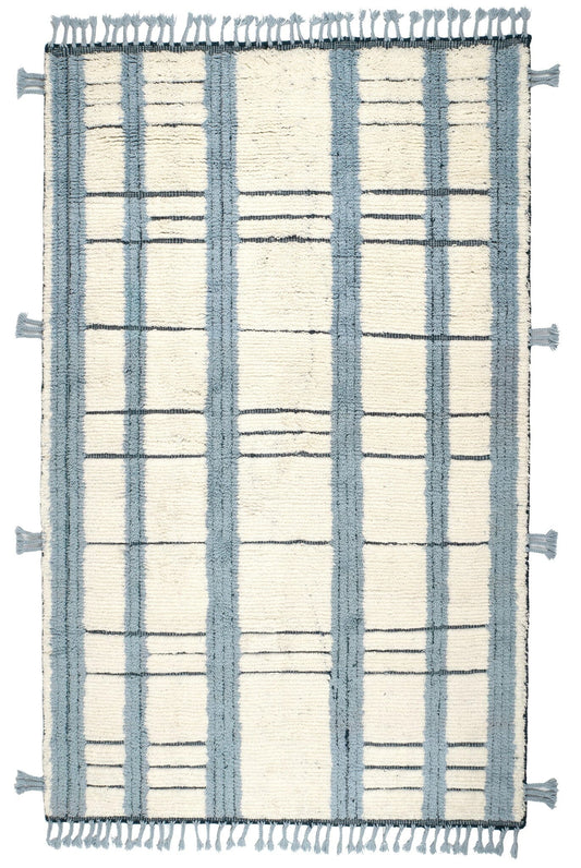 Tory Pewter Blue Hand Knotted Wool Rug Rugs 