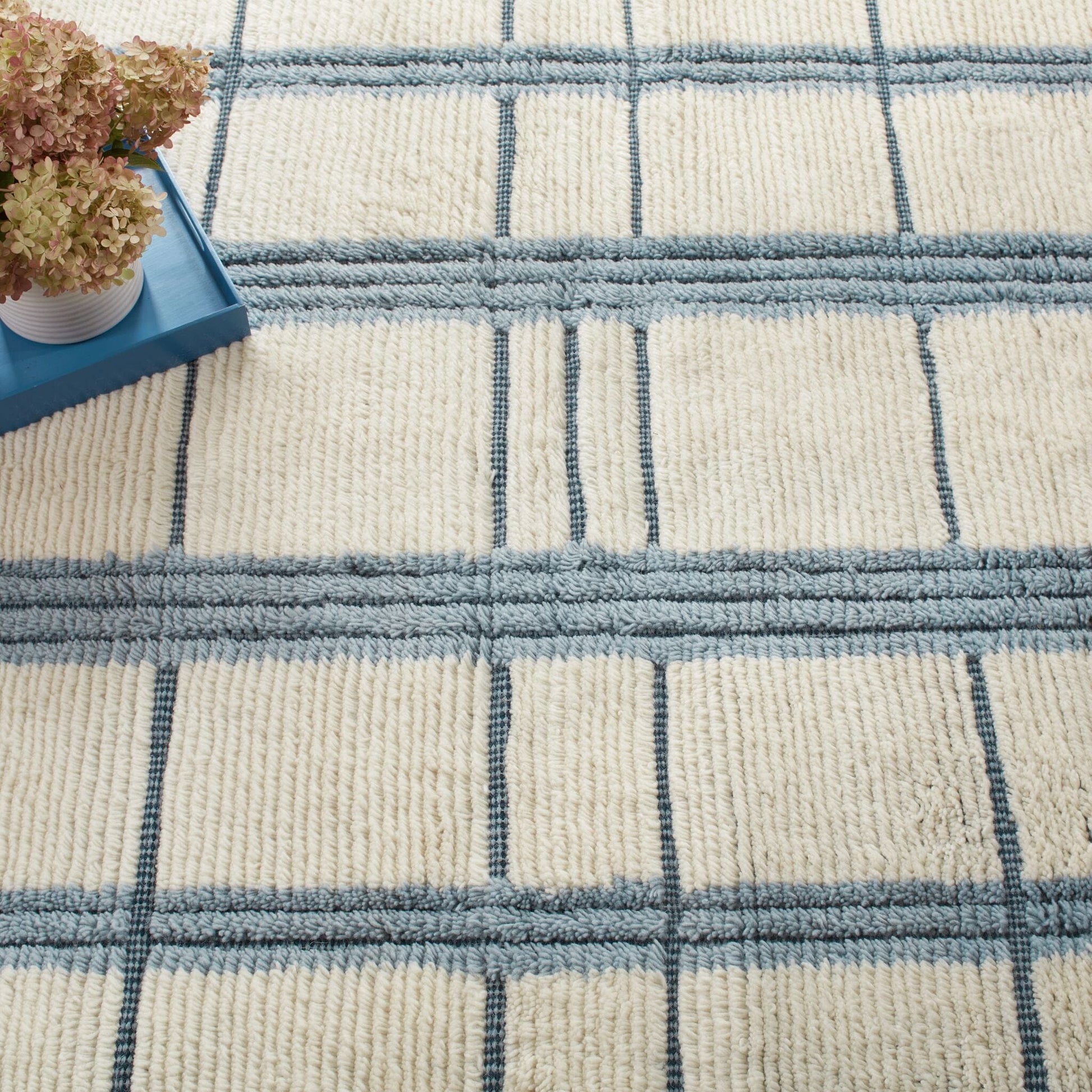 Tory Pewter Blue Hand Knotted Wool Rug Rugs 