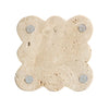 Travertine Coasters with Scalloped Edge Kitchen 