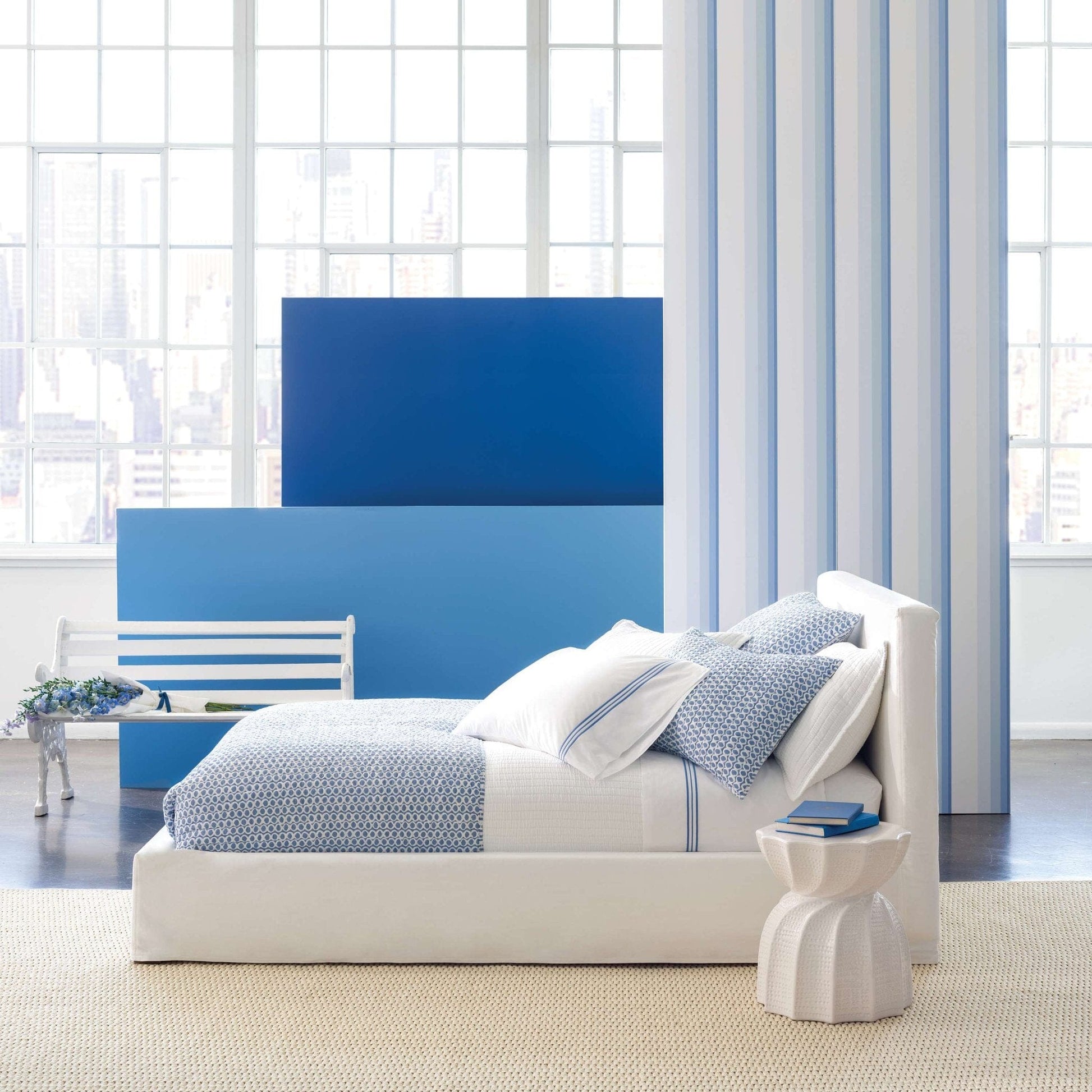Trio French Blue Flat Sheet Flat Sheet 