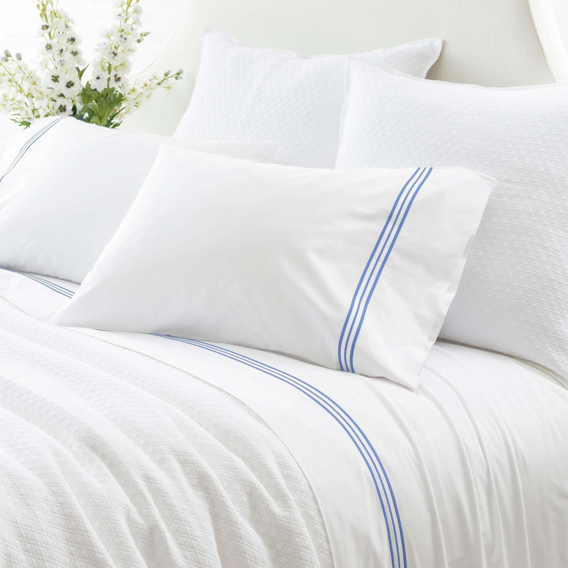 Trio French Blue Pillowcases (Pair) Pillowcases 