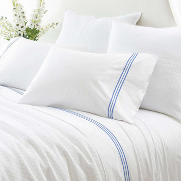 Trio French Blue Pillowcases (Pair) Pillowcases 
