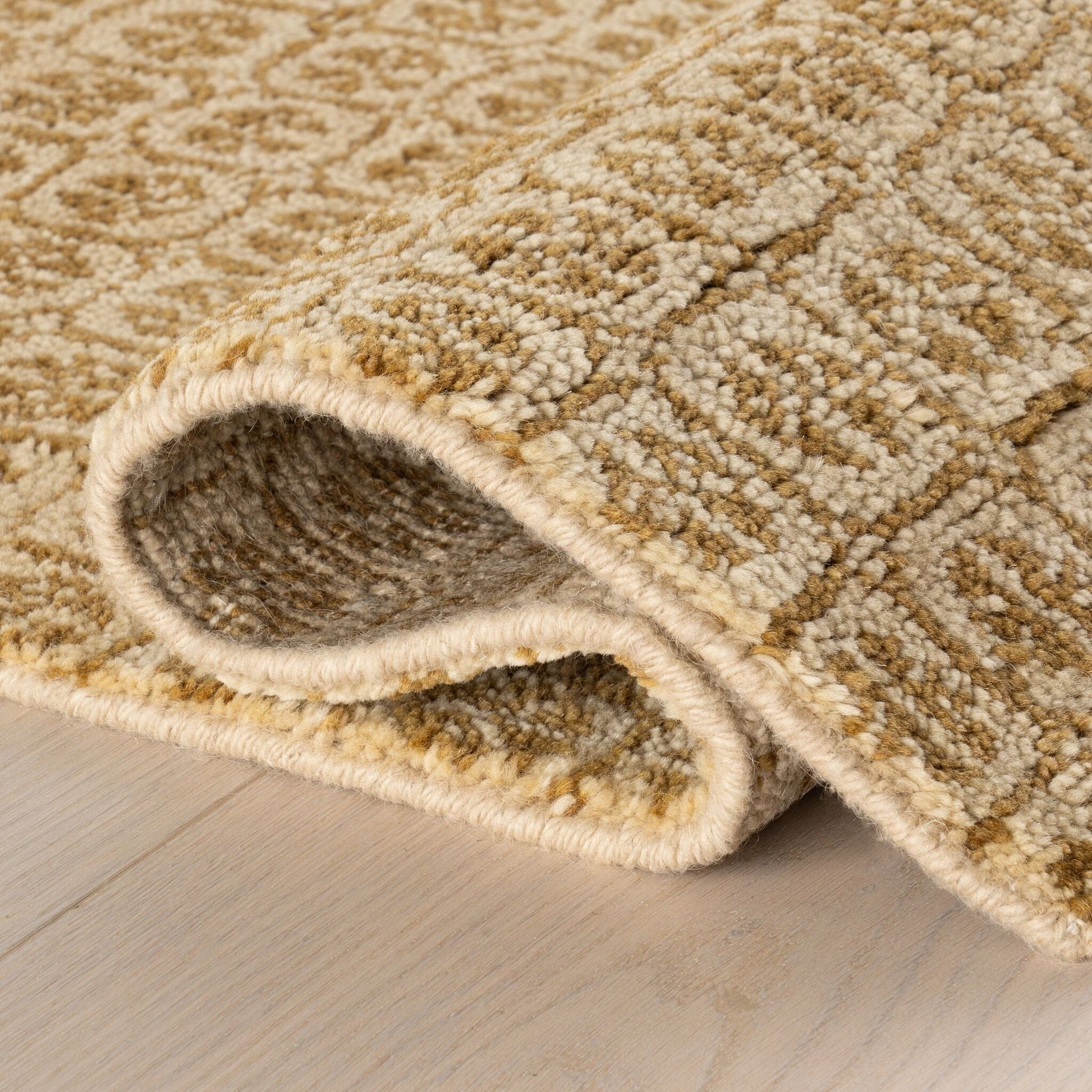Tullie Ochre Hand Knotted Wool Rug Rugs 