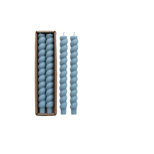 Twisted Taper Candlesticks - Blue Objects & Accents 