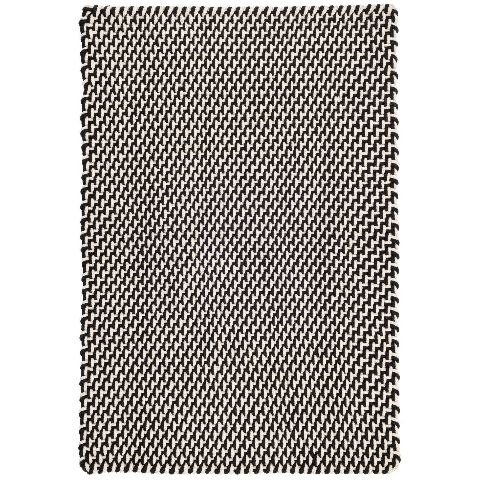 Two-Tone Rope Black/Ivory Handwoven Indoor/Outdoor Rug Rugs 