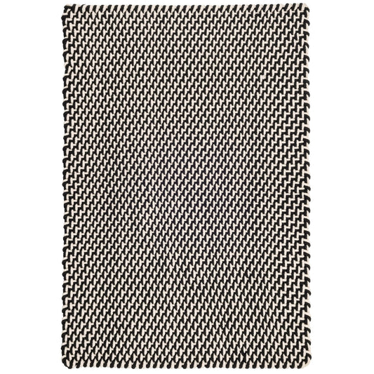 Two-Tone Rope Black/Ivory Handwoven Indoor/Outdoor Rug Rugs 