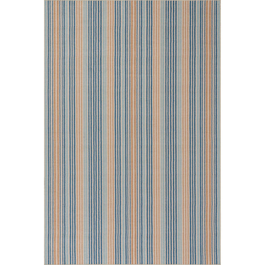 Tyne Coastal Striped Machine Washable Rug - Blue Rugs 