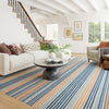 Tyne Coastal Striped Machine Washable Rug - Blue Rugs 