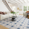 Valen Modern Plaid Machine Washable Rug - Blue Rugs 