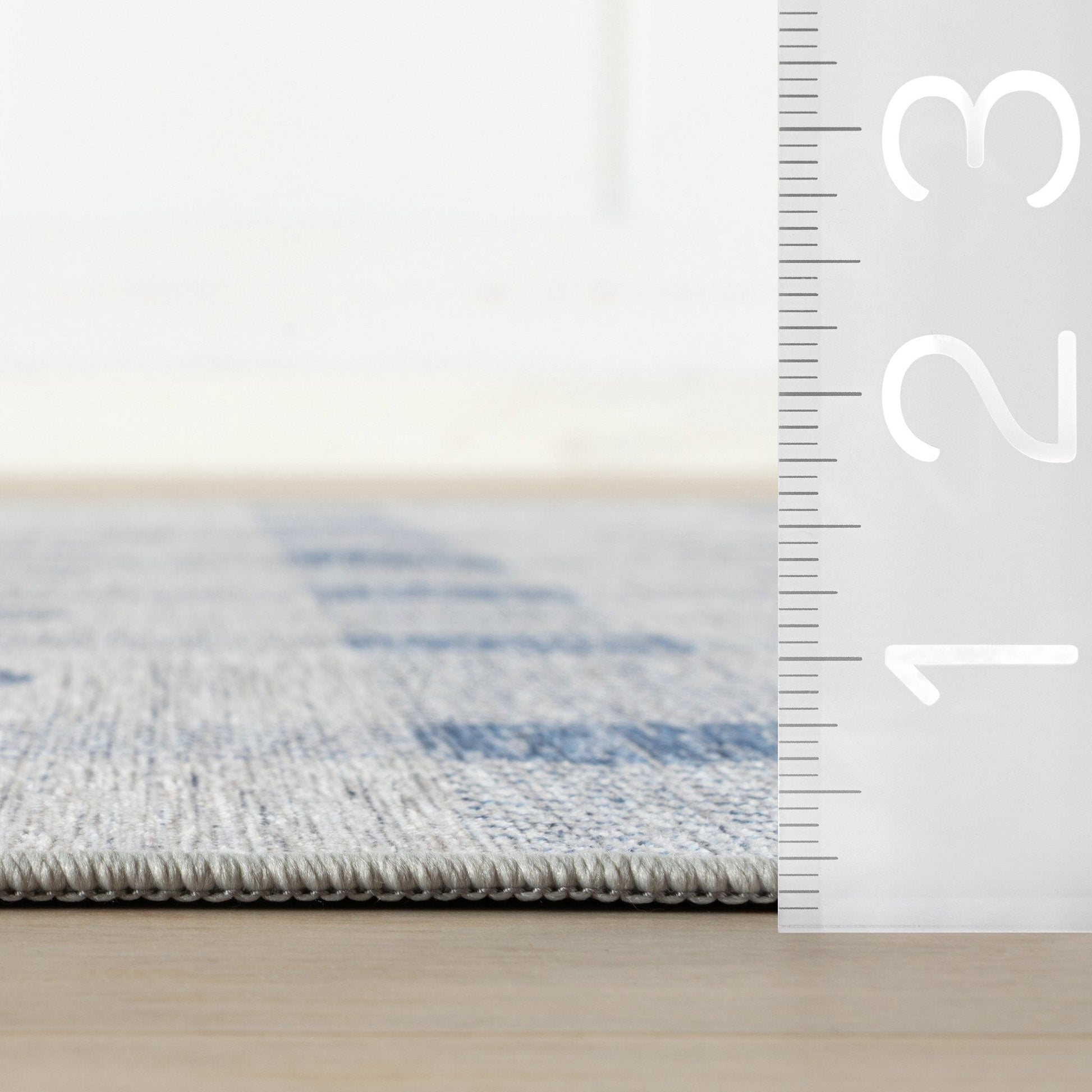 Valen Modern Plaid Machine Washable Rug - Blue Rugs 