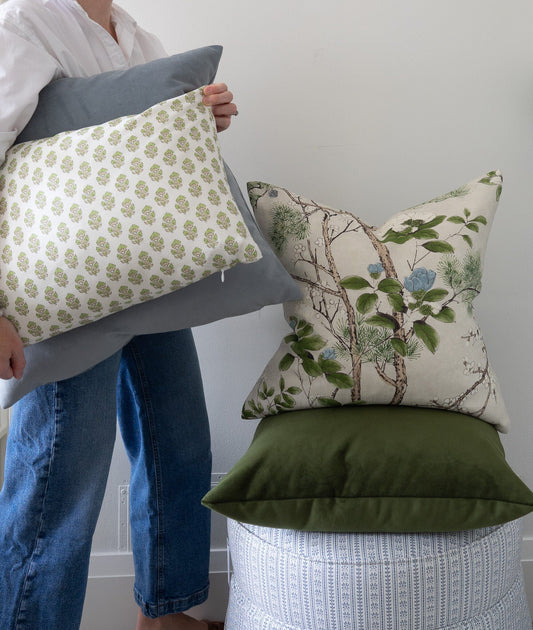 Velvet Pillow - Pine 22" Pillows 