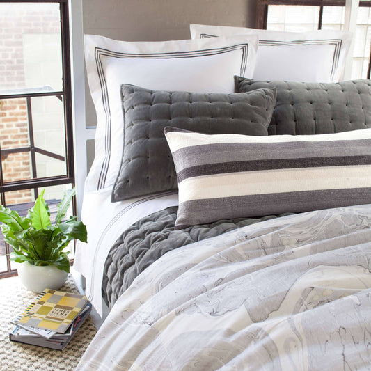 Vienna Velvet Shale Quilted Sham Shams & Pillowcases 