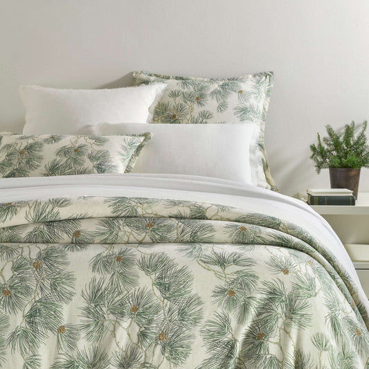 Vintage Pine Boughs Natural Duvet Cover Duvet Cover 