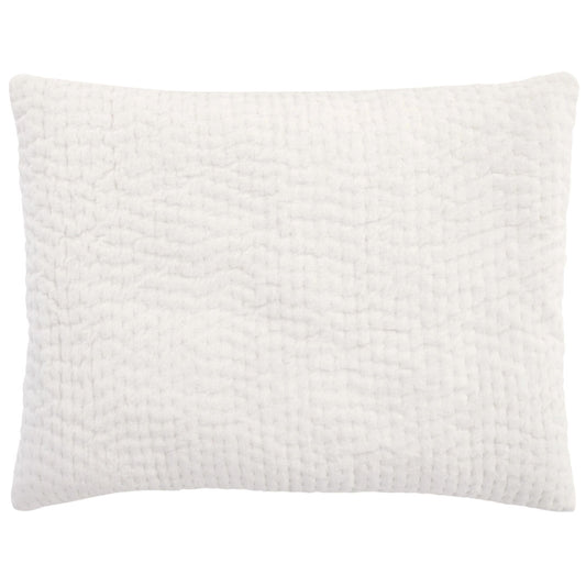Viola Velvet Dove White Quilted Sham Quilted Sham 