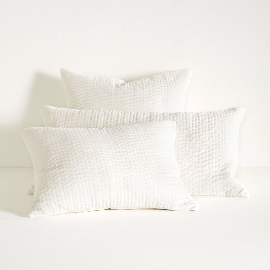 Viola Velvet Dove White Quilted Sham Quilted Sham 