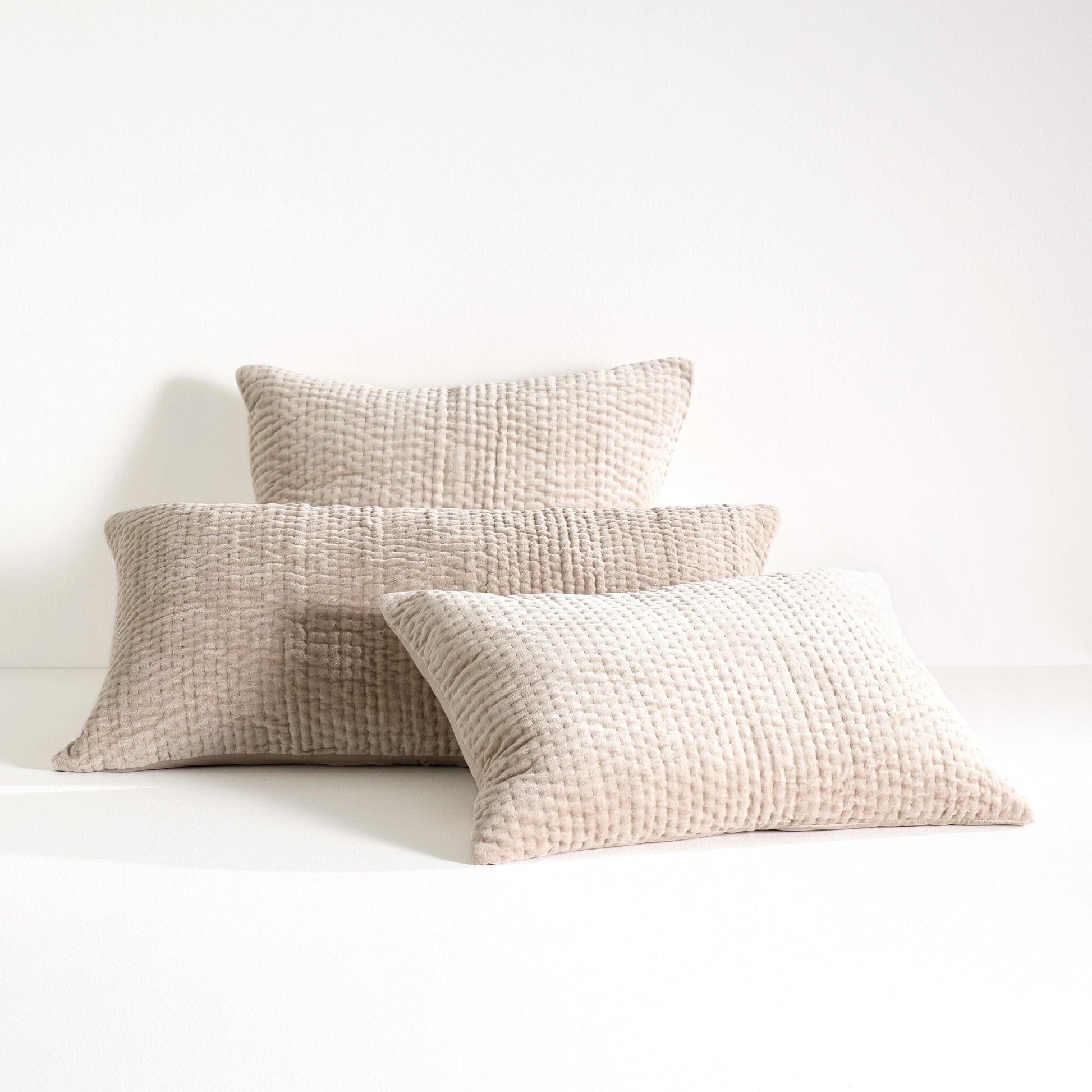 Viola Velvet Grey Quilted Sham Quilted Sham 