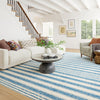 Vion Coastal Striped Machine Washable Rug - Blue Rugs 
