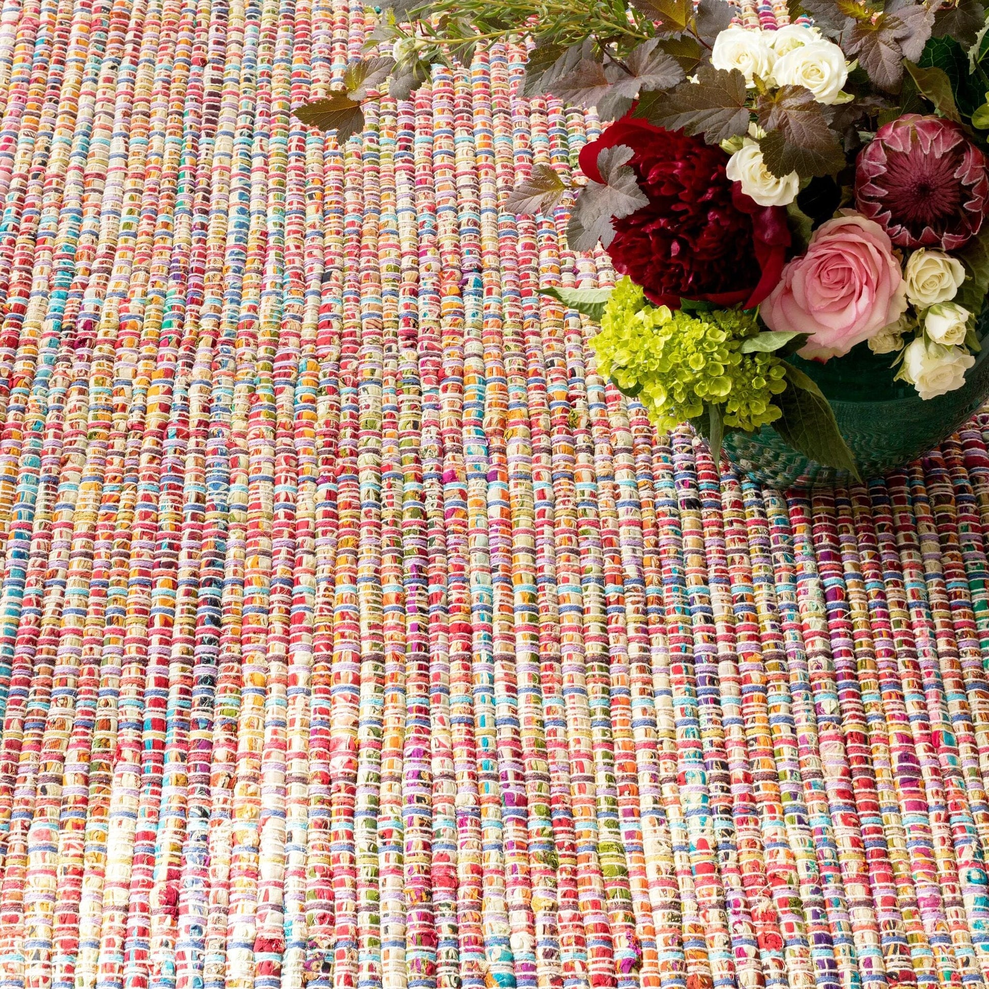 Vista Chindi Handwoven Cotton Rug - Multi Rugs 