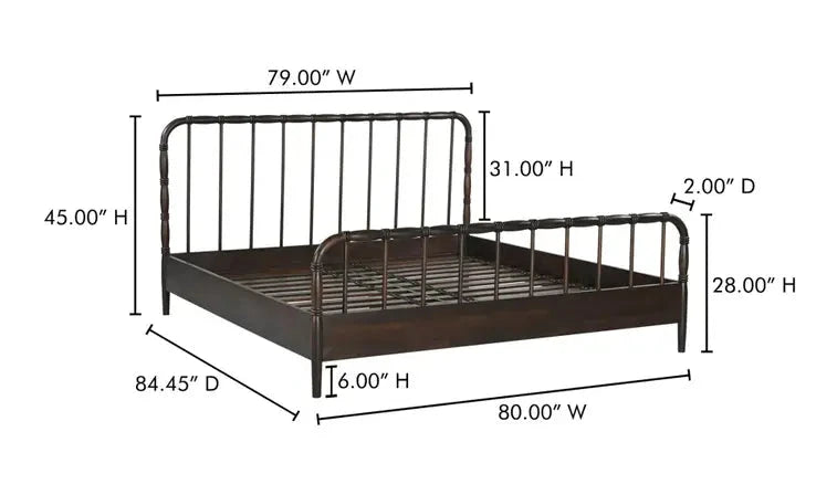 Vivian Dark Brown Bed Beds & Bed Frames 