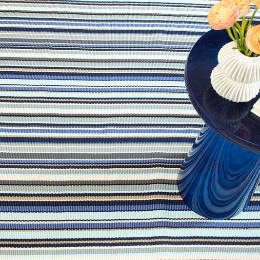Westbrook Stripe Blue Handwoven Indoor/Outdoor Rug RUGS 