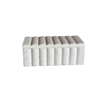 White Marble Fluted Box Objects & Accents 