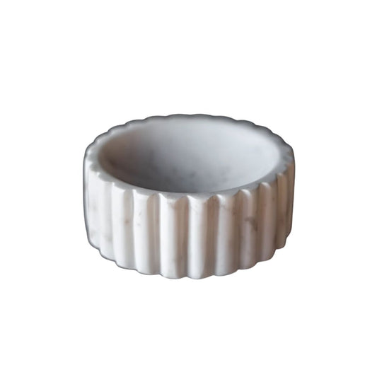 White Marble Fluted Soap Dish Kitchen 