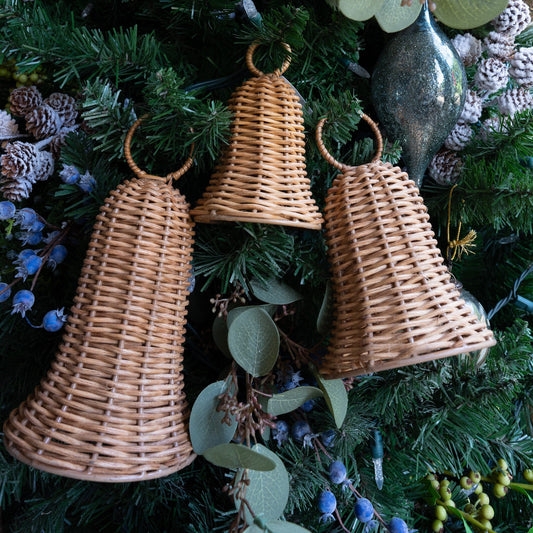 Wicker Bell Ornament Objects & Accents 