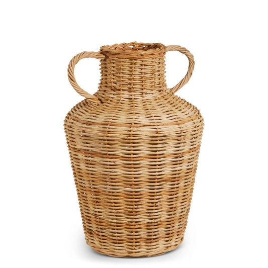 Wicker Ginger Jar Vase with Handles Vases, Planters & Jars 