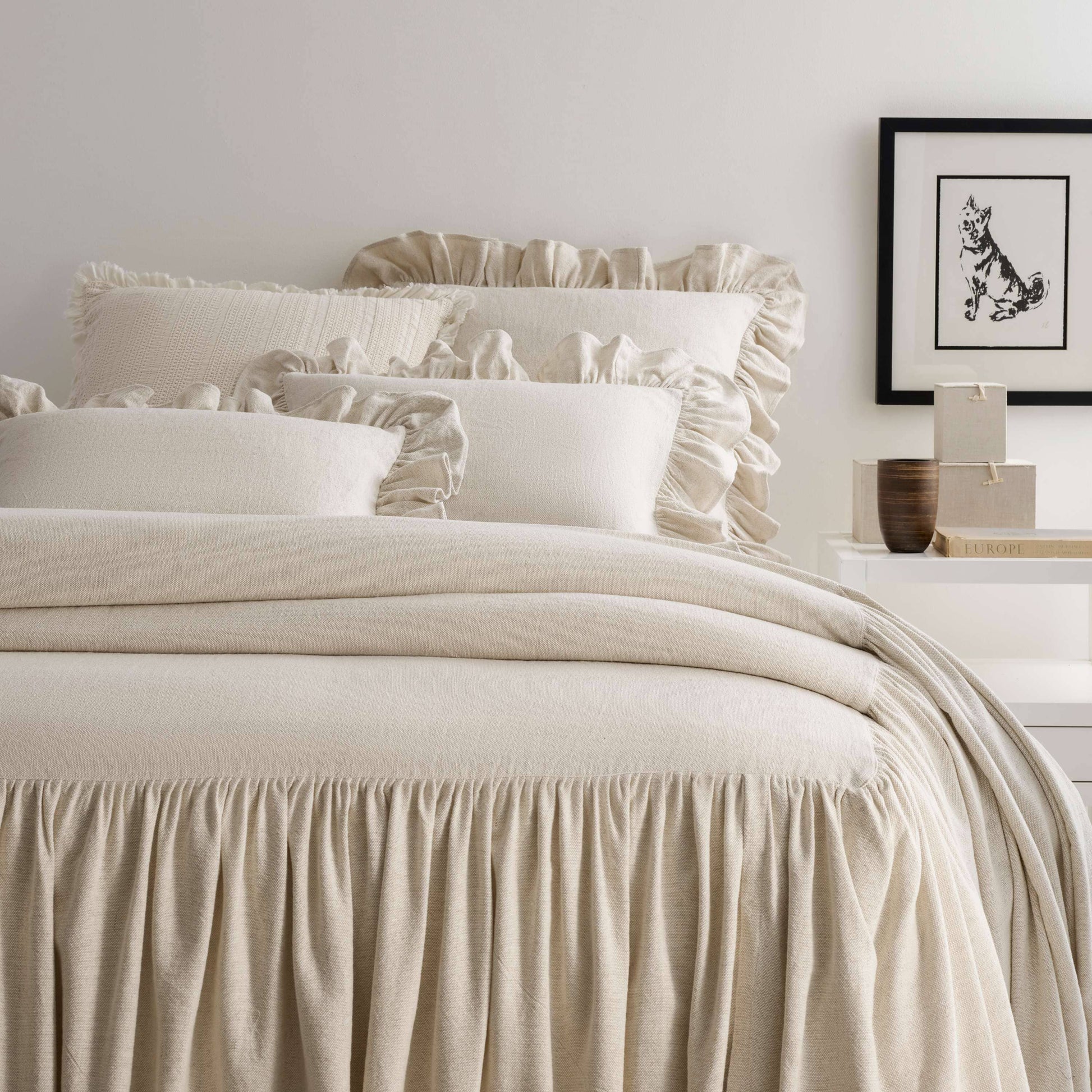 Wilton Natural Ruffle Sham Shams & Pillowcases 