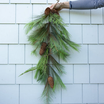 Wispy Mixed Pine and Twig Drop Greenery 
