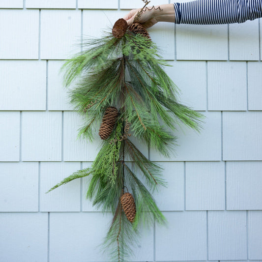 Wispy Mixed Pine and Twig Drop Greenery 