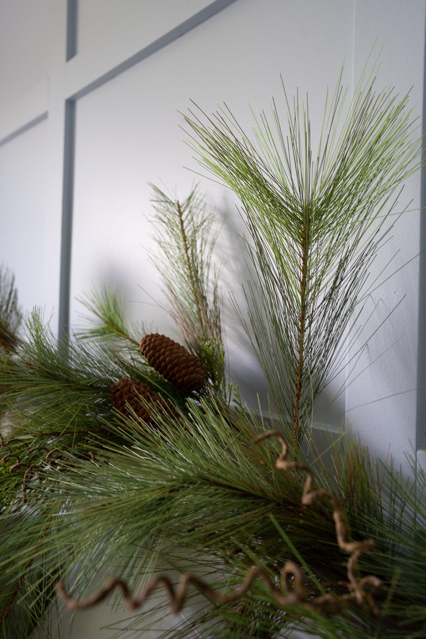Wispy Mixed Pine and Twig Garland Greenery 