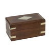 Wood Box with Brass Diamond Inlay Home Accents 