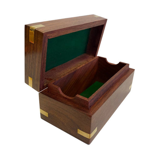 Wood Box with Brass Diamond Inlay Home Accents 