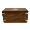Wood Box with Brass Diamond Inlay Home Accents 