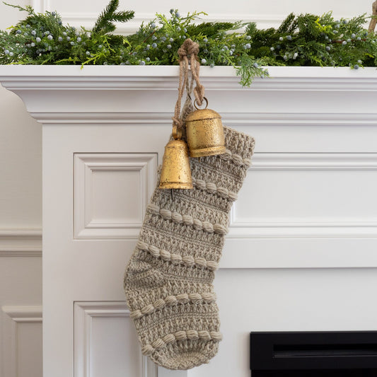 Wool Knit Stocking Objects & Accents Natural 