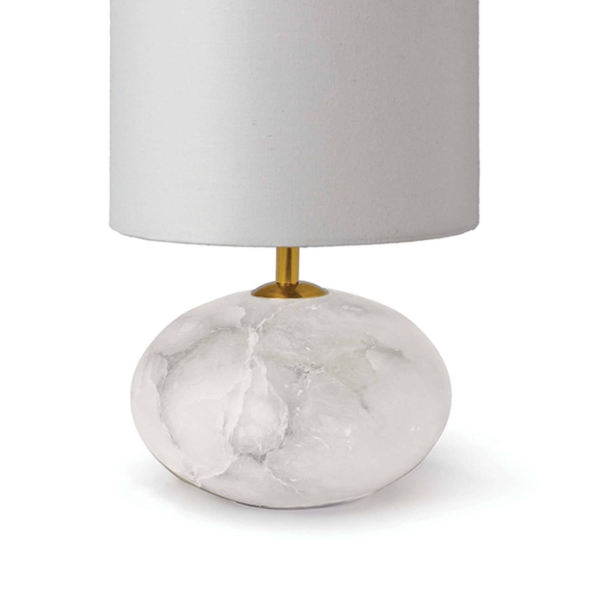 Alabaster Petite Orb Lamp base. Detail view.
