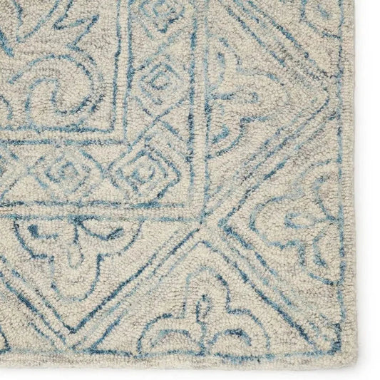 Almira Carmen Blue Wool Rug 