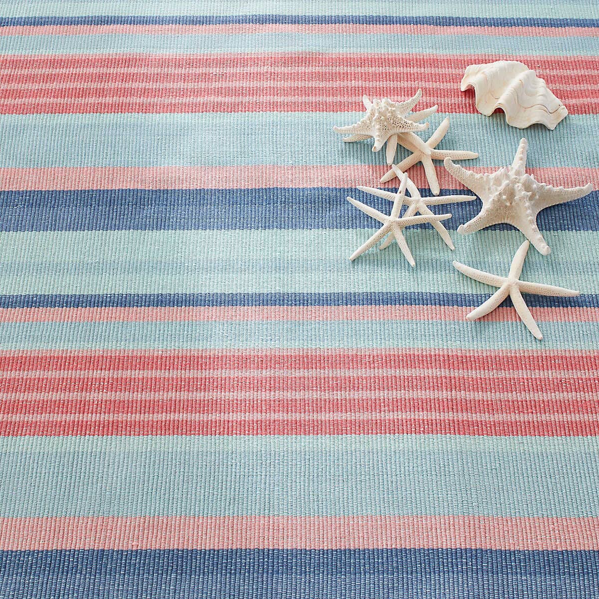 Aruba Stripe Woven Cotton Rug Rugs 