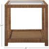 Ashley End Table with dimensions. Dimension view.
