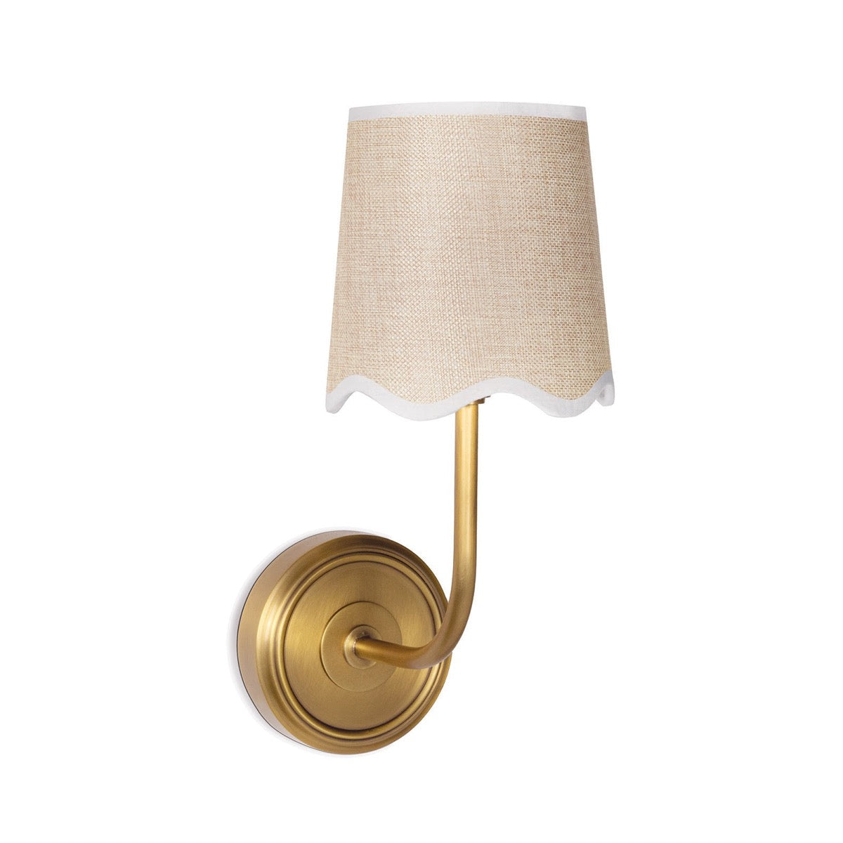Ariel Sconce Natural Brass. Right angle view.