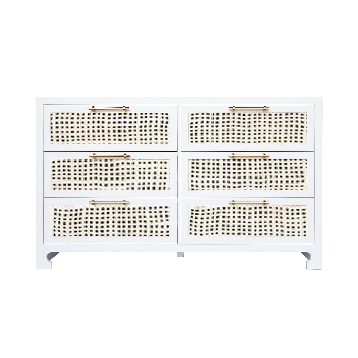 Astrid Chest Matte White Lacquer. Front view.