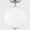 Audrey Semi-Flush Mount Polished Nickel. Front view.