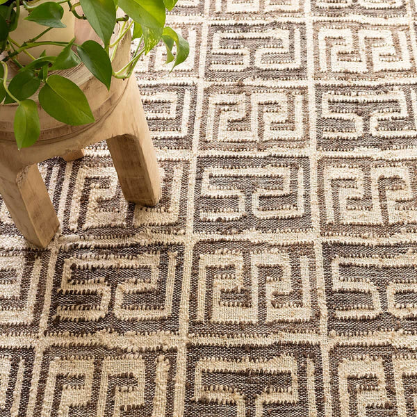 Simba Black Woven Jute Rug - Rainsford Company